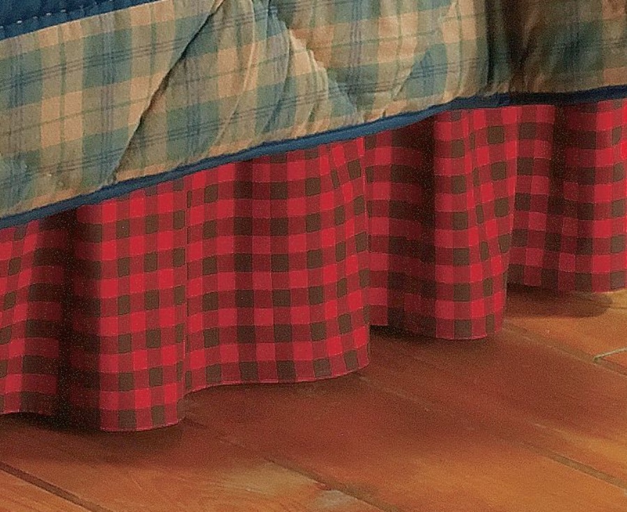 Timberline Red Buffalo Check Dust Ruffle Bedskirt