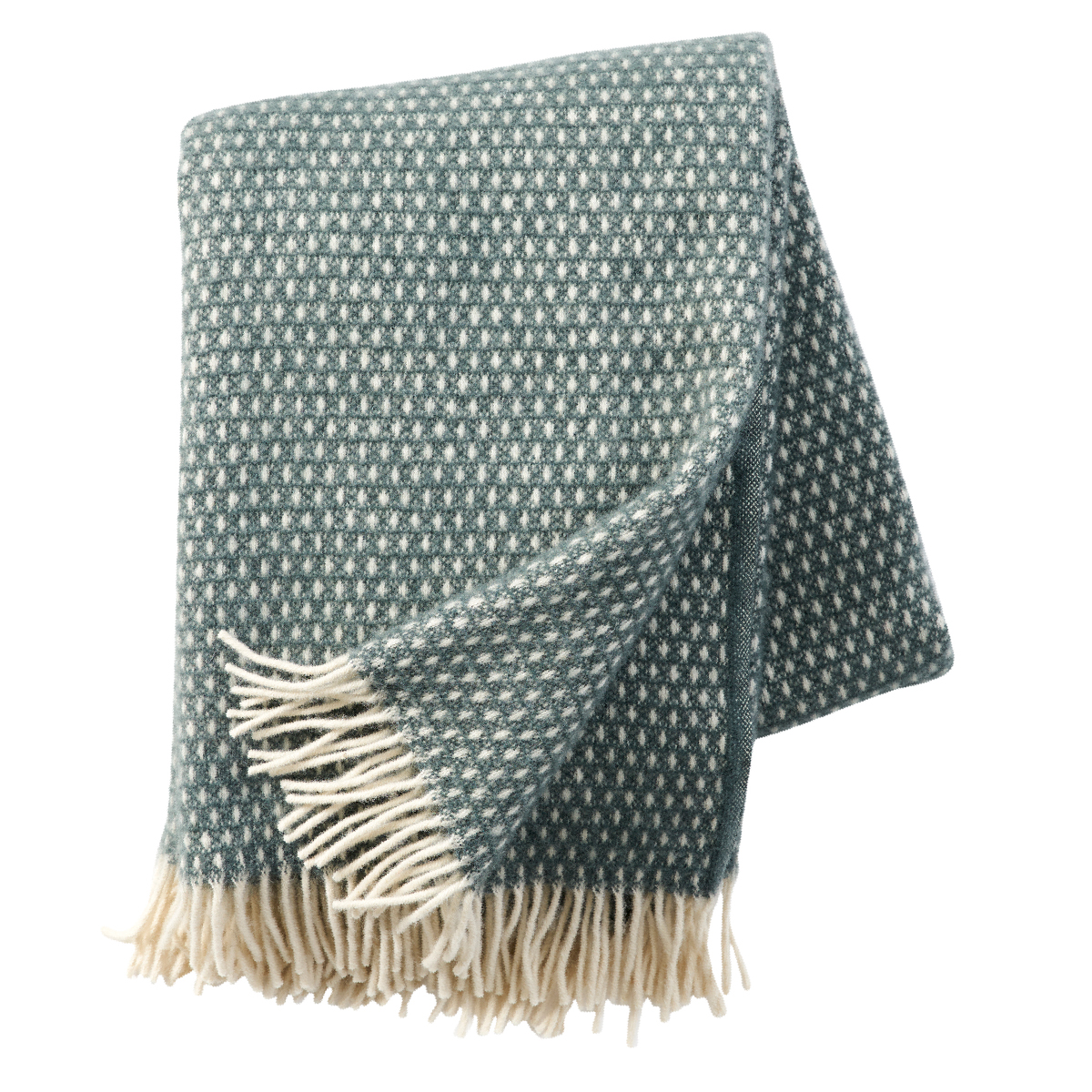 Klippan Klippan Knut Brushed Lambs Wool Throw, Balsam Green