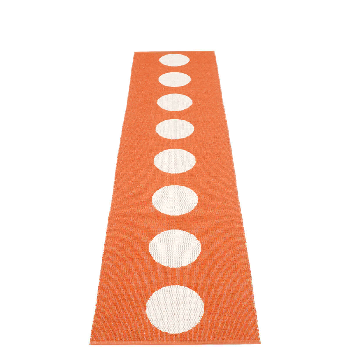 Pappelina Pappelina Vera Plastic Rug Orange/Vanilla, 2 1/4' x 9 3/4'