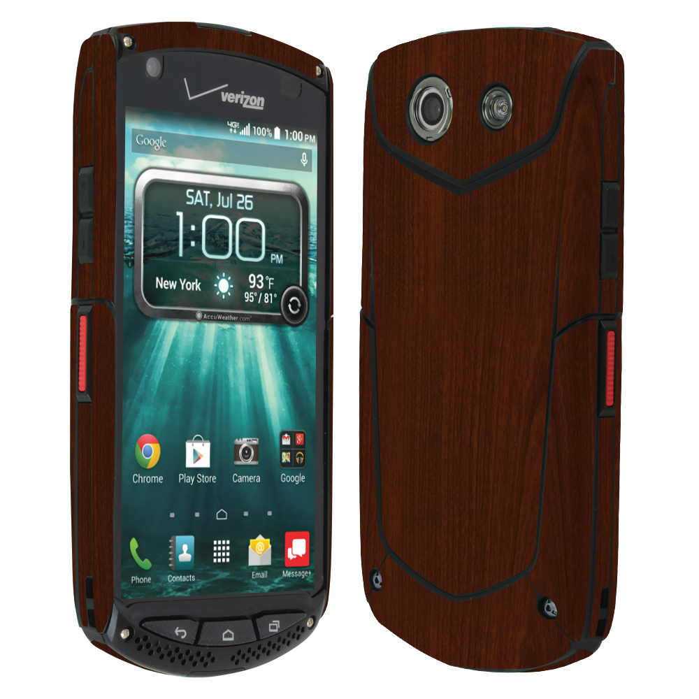 Skinomi TechSkin Kyocera Brigadier Dark Wood Skin Protector