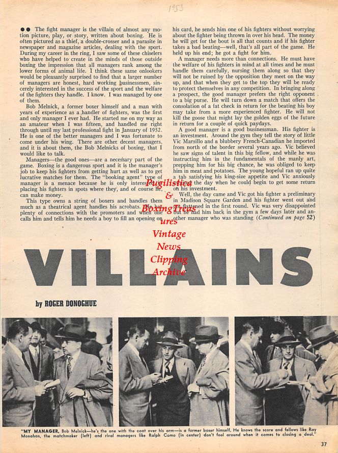 Boxing News Clipping 1186 Stillman's Boxing Gym, Lou Stillman, Bob