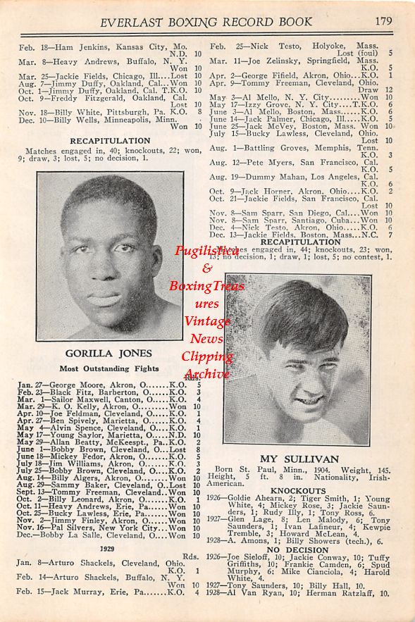 Boxing News Clipping 26 Vince Dundee, Tommy Freeman, Gorilla Jones