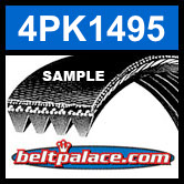4PK1495 Automotive Serpentine (Micro-V) Belt: 1495mm x 4 ribs. 1495mm Effective Length.