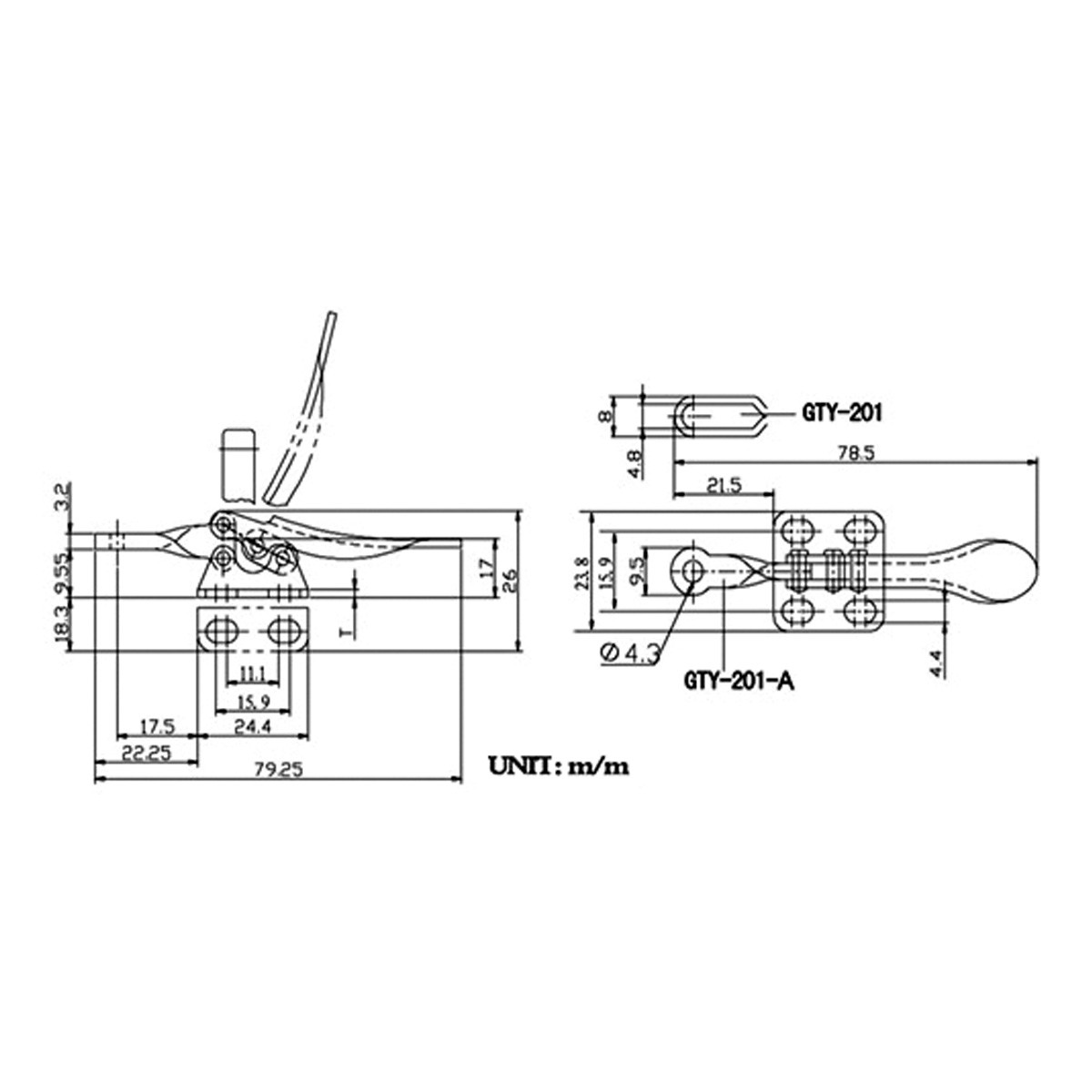 HORIZONTAL TOGGLE CLAMP U BAR 60 LBS CAPACITY 39000360