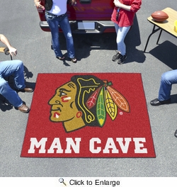 Fan Mats 14412  NHL - Chicago Blackhawks 5' x 6' Man Cave Tailgater Mat