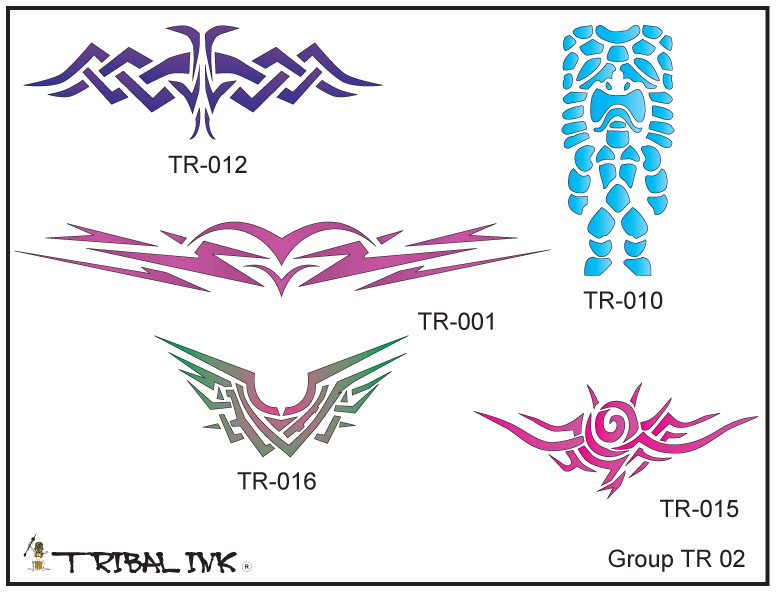 Airbrush Tattoo Stencil Set Tribal 02