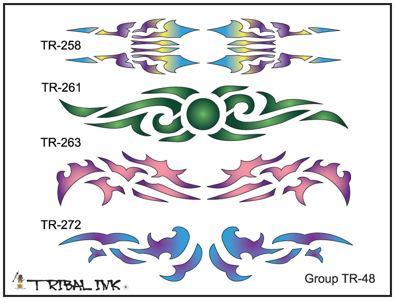Airbrush Tattoo Stencil Set Tribal 48