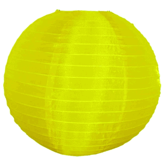 CLEARANCE  16" Round Chinese Japanese Silk Lantern Yellow