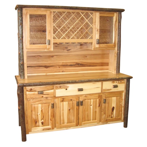 Fireside Lodge Hickory Log Hutch 75"Log Cabin Rustics