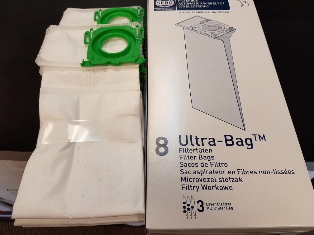 Sebo Ultra Filter Bag Box X, G, 370, & C Series 5093AM 16 Pack
