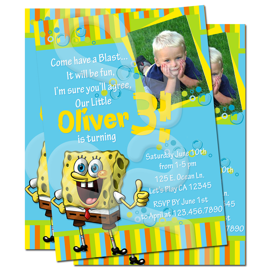 Spongebob Personalized Invitations