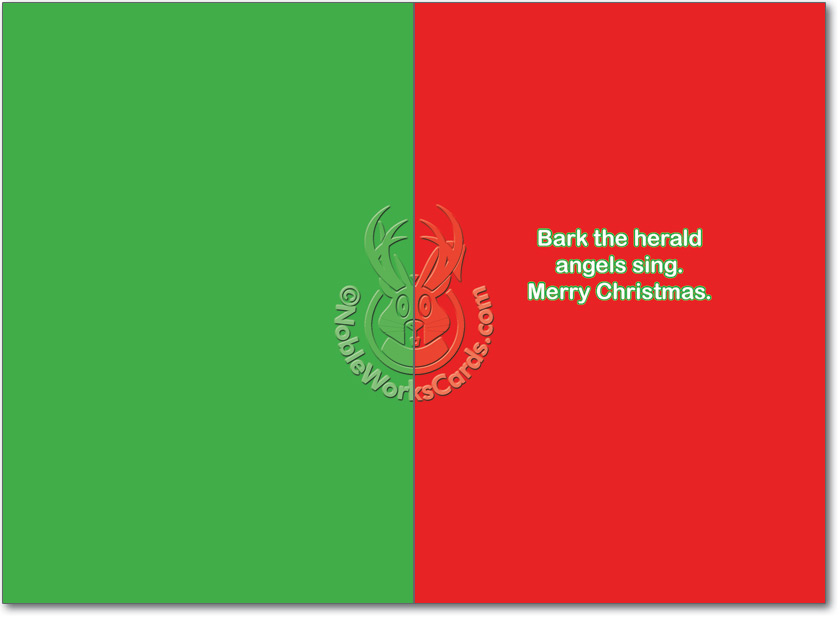 Dogs Bark Jingle Bells Christmas Greeting Card