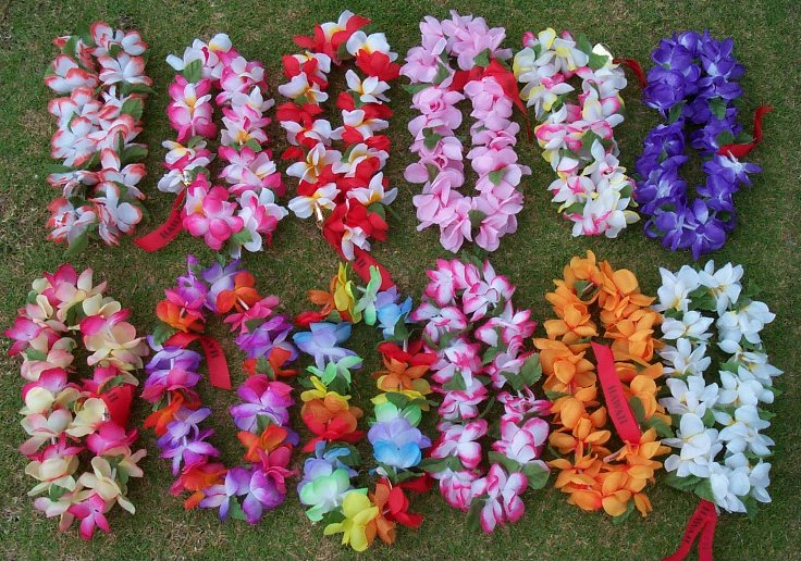 Hawaiian artificial flower leis Haku Leis (Elastic Head Band)
