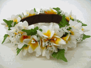 Plumeria Queen Headband<br>White/ yellow #40