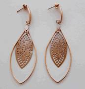 Oval Rose Gold Tone Hoop Earring Oval Rose Gold Tone Hoop Earring