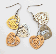 Three Heart Hoop Earring Three Heart Hoop Earring