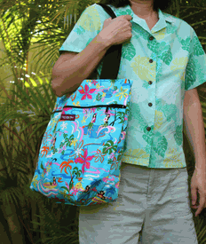 Shopping bags<br>Blue hula girls
