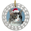 Porcelain Disc Ornament - Cat Porcelain Disc Ornament - Cat