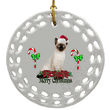Porcelain Disc Ornament - Siamese Cat Porcelain Disc Ornament - Siamese Cat