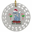 Porcelain Disc Ornament - Smiling Cat Porcelain Disc Ornament - Smiling Cat