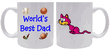 Worlds Best Dad Mug - Purple Cat Worlds Best Dad Mug - Purple Cat