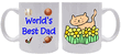 Worlds Best Dad Mug - Cat with Flowers Worlds Best Dad Mug - Cat with Flowers