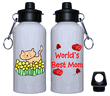Worlds Best Mom Water Bottle - Cat with Flowers Worlds Best Mom Water Bottle - Cat with Flowers