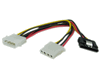8" 4-Pin Molex Male to SATA power 15-Pin w/ Metal Latch and 4-Pin Molex Female Cable 8" 4-Pin Molex Male to SATA power 15-Pin w/ Metal Latch and 4-Pin Molex Female Cable