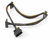18" 4-Pin Molex Male to Three SATA 15-Pin Power Crimping Type Connectors with Black Sleeve 18" 4-Pin Molex Male to Three SATA 15-Pin Power Crimping Type Connectors with Black Sleeve