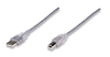 10' USB 2.0 Type A Male to Type B Male Cable, Translucent Silver 10' USB 2.0 Type A Male to Type B Male Cable, Translucent Silver