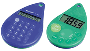 Sharp EL-461S Two-Sided Raindrop Kitchen Timer/Calculator with Magnetic Holder Image - Click to enlarge