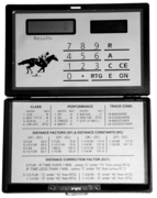BLCO Pocket Handicapper Calculator for Thoroughbred and Harness Horseracing Image - Click to enlarge