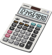 Casio JF-100MS Solar 10 Digit Tax & Currency Exchange Calculator Image - Click to enlarge