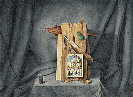 Wish You Were Here Card Drew Strouble Trompe l'Oeil Florida Still-Life Art