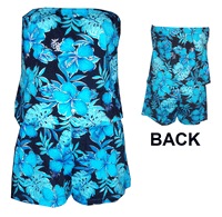 128-1078 BACK IN STOCK "Hawaiian Blue" Bandeau blouson with pant 128-1078 BACK IN STOCK "Hawaiian Blue" Bandeau blouson with pant