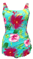 1222-39 "Hibiscus Dream" Sarong Square Neck 1222-39 "Hibiscus Dream" Sarong Square Neck