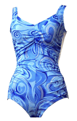 1145-40 "Ocean Swirl" Shirred Sides Girl Leg 1145-40 "Ocean Swirl" Shirred Sides Girl Leg