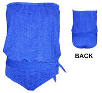 1335-Sea "Texture Waves" bandeau blouson (14-18) 1335-Sea "Texture Waves" bandeau blouson (14-18)