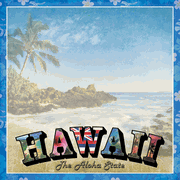 Hawaii Vintage, States scrapbook paper (Stamping Station)