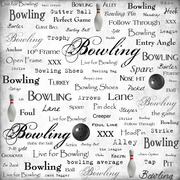 Bowling, scrapbook paper (Stamping Station)
