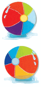 Beach Balls, 3-D SLIM scrapbook stickers (Jolee's By You)