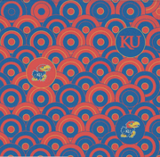 University of Kansas (Jayhawks), circle pattern, scrapbook paper, 12" x 12" (Sports Solution)