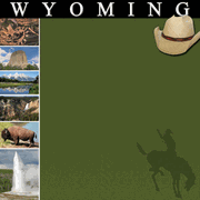 Wyoming, Travel, States, scrapbook paper (Stamping Station)