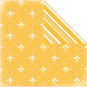 Color Theme: Fleur de Lis & Stripe, Dark Yellow, double-sided scrapbook paper (Scrapbook Custom)