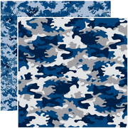 Camouflaged, Navy, double-sided, scrapbook cardstock (Reminisce)