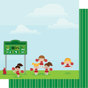 Cheerleading, on the football field, double-sided cardstock, scrapbook (Best Creation)