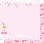 Ballet Princess, Love to dance, glitter, double-sided scrapbook paper (Best Creation)