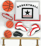 Basketball, sports scrapbook stickers (Jolee's Boutique)