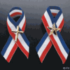 out Patriotic Ribbons with Cross Pin out Patriotic Ribbons with Cross Pin