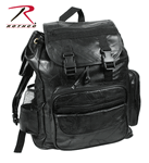 BLACK LEATHER PATCHWORK BACKPACK BLACK LEATHER PATCHWORK BACKPACK